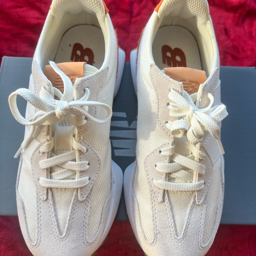 White and Orange Sneakers